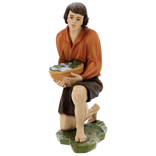 Kneeling Shepherd 80 cm Nativity Painted Fiberglass 1