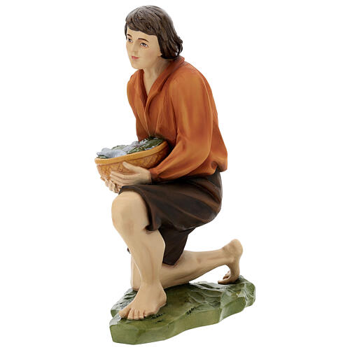 Kneeling Shepherd 80 cm Nativity Painted Fiberglass 3