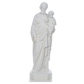 Saint Joseph with baby Jesus statue in white fibreglass, 130cm