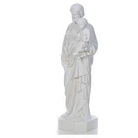 Saint Joseph with baby Jesus statue in white fibreglass, 130cm