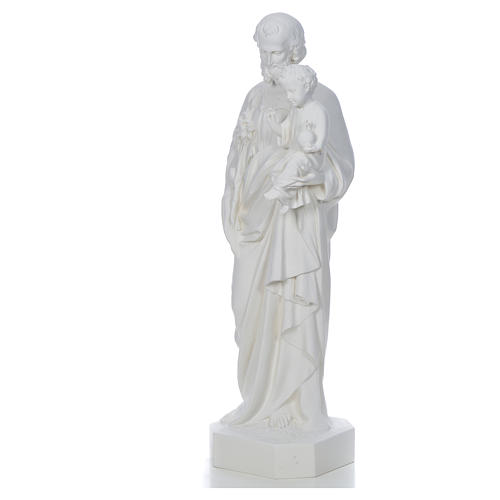 Saint Joseph with baby Jesus statue in white fibreglass, 130cm 2
