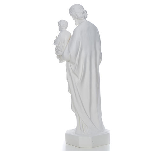Saint Joseph with baby Jesus statue in white fibreglass, 130cm 3