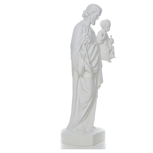 Saint Joseph with baby Jesus statue in white fibreglass, 130cm 4