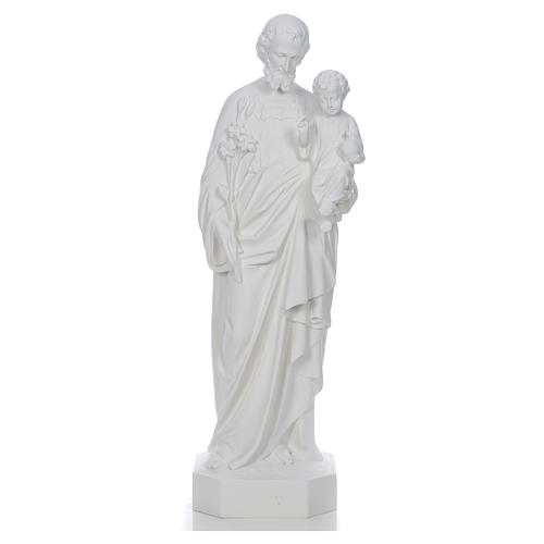 Saint Joseph à l'enfant fibre de verre blanche 130cm 1