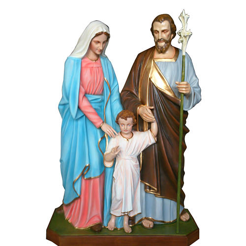 Holy Family statue in painted fiberglass, 170cm 1