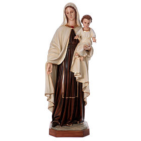 Virgin Mary with Baby Jesus in painted fiberglass, 170cm