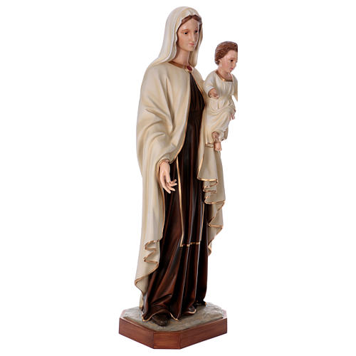Virgin Mary with Baby Jesus in painted fiberglass, 170cm 5
