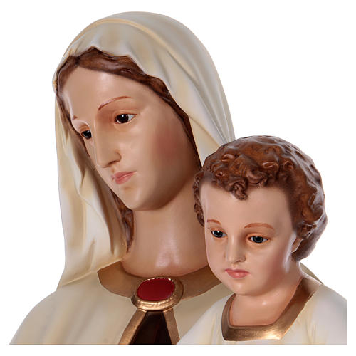 Vierge à l'enfant en fibre de verre de 170cm peinte 4
