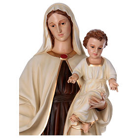 Virgin Mary with Baby Jesus in painted fiberglass, 170cm