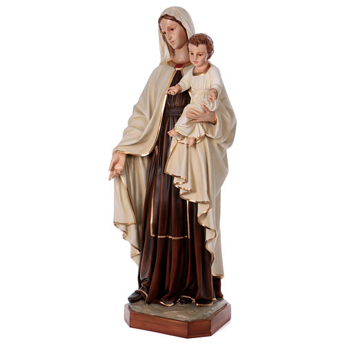 Virgin Mary with Baby Jesus in painted fiberglass, 170cm 3