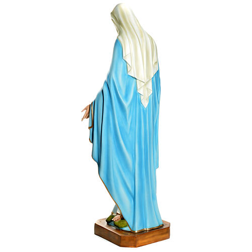 Virgen Inmaculada ojos de cristal 145 cm. fibra de vidrio 7