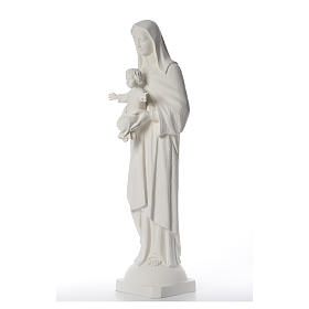 Virgen con Niño 110 cm fibra de vidrio blanca