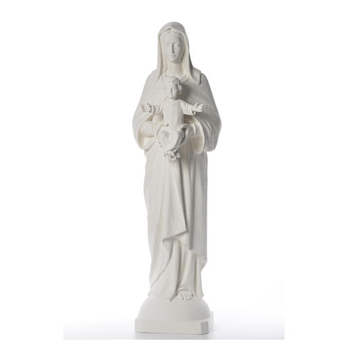 Vierge avec Enfant Jésus 110 cm fibre de verre blanc 1