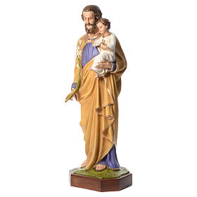 Saint Joseph with Baby Jesus 160 cm in fiberglass with crystal eyes