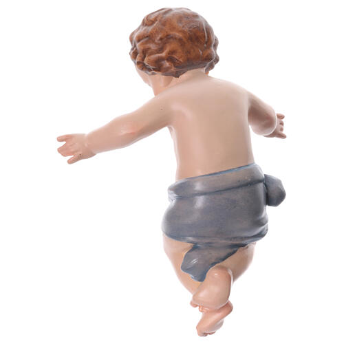 Enfant Jésus fibre de verre bras ouverts pagne bleu 9