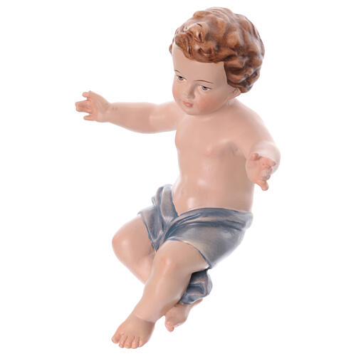 Baby Jesus figurine fiberglass open arms blue drape 3