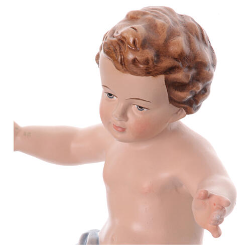 Baby Jesus figurine fiberglass open arms blue drape 4