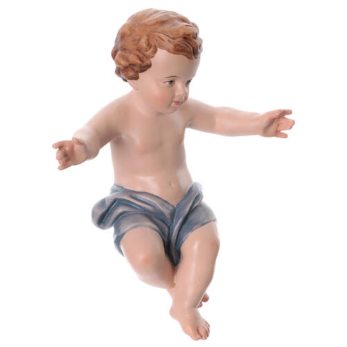 Baby Jesus figurine fiberglass open arms blue drape 5