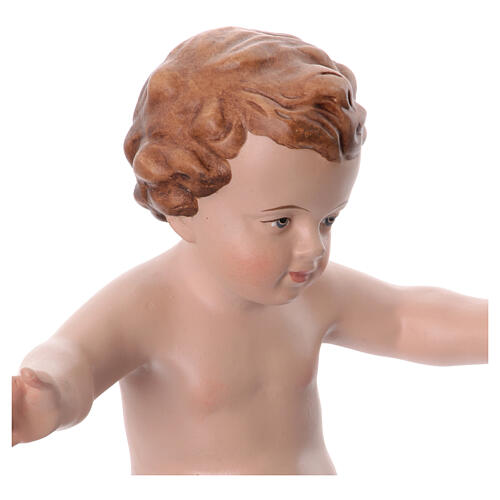 Baby Jesus figurine fiberglass open arms blue drape 6