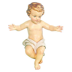 Statue Gesù Bambino: Bambinello Gesù Vetroresina braccia aperte drappo bianco Statue Gesù Bambino: Bambinello Gesù Vetroresina braccia aperte drappo bianco