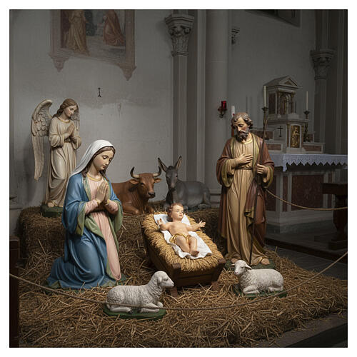 Niño Jesús Fibra de Vidrio brazos abiertos paño dorado fibra de vidrio 4