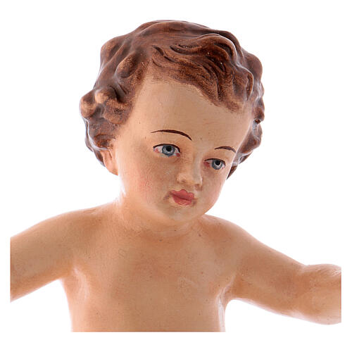 Enfant Jésus fibre de verre bras ouverts drap doré 3