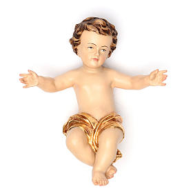 Baby Jesus 20 cm, in fiberglass with gold dress
