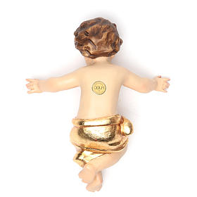 Baby Jesus 20 cm, in fiberglass with gold dress