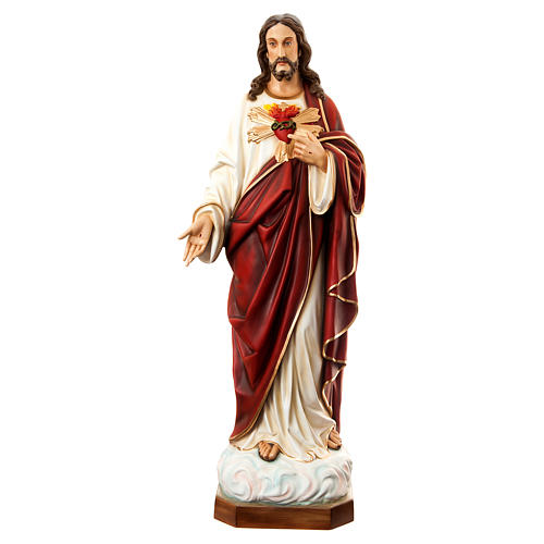 Sacred Heart of Jesus 180 cm in painted fiberglass 1