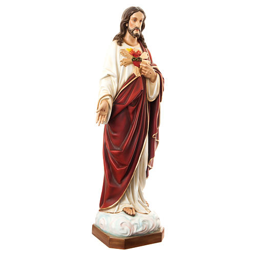 Sacred Heart of Jesus 180 cm in painted fiberglass 3