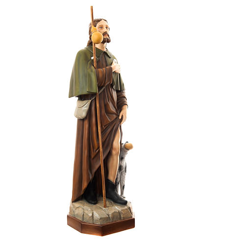 Saint Roch avec chien 160 cm fibre de verre peinte 3