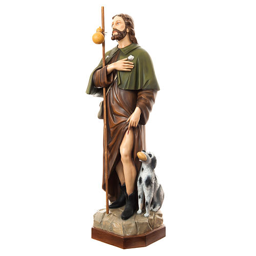 Saint Roch with dog 160 cm in painted fiberglass 2