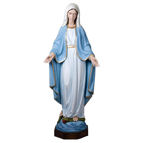 Estatua Virgen Milagrosa 160 cm fibra de vidrio PARA EXTERIOR 1