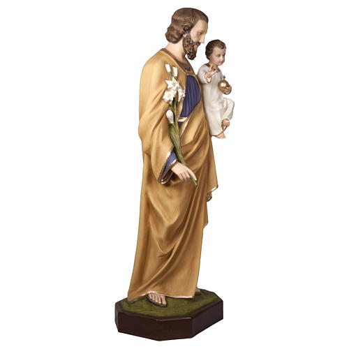 Statue of St. Joseph with Baby Jesus in fibreglass 160 cm for EXTERNAL USE 4
