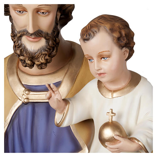 Statue Saint Joseph et Enfant Jésus 160 cm fibre de verre POUR EXTÉRIEUR 2