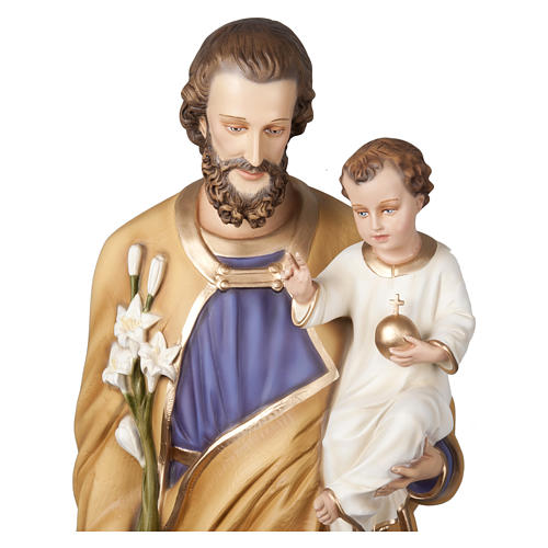 Statue Saint Joseph et Enfant Jésus 160 cm fibre de verre POUR EXTÉRIEUR 8