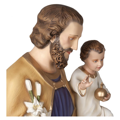 Statue Saint Joseph et Enfant Jésus 160 cm fibre de verre POUR EXTÉRIEUR 9