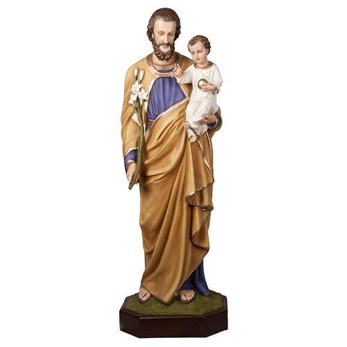 Statua San Giuseppe con Bambino 160 cm vetroresina PER ESTERNO 1