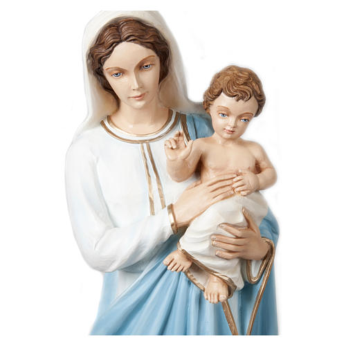 Vierge avec enfant bénissant 85 cm fibre de verre POUR EXTÉRIEUR 2