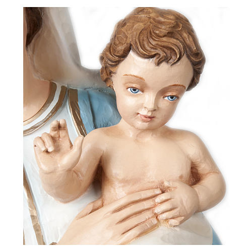 Vierge avec enfant bénissant 85 cm fibre de verre POUR EXTÉRIEUR 3