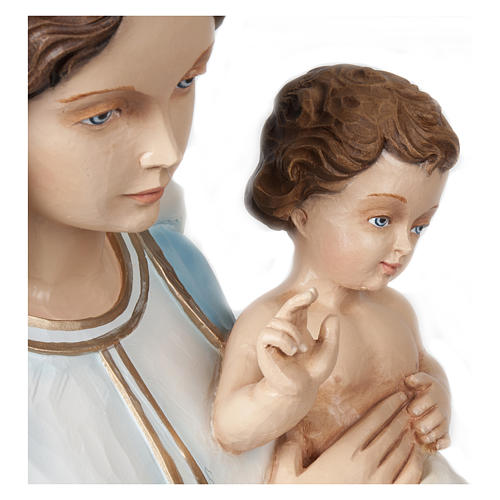 Vierge avec enfant bénissant 85 cm fibre de verre POUR EXTÉRIEUR 4