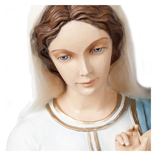 Vierge avec enfant bénissant 85 cm fibre de verre POUR EXTÉRIEUR 5