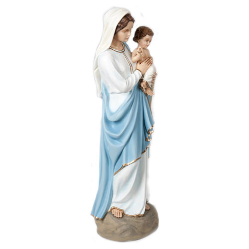 Vierge avec enfant bénissant 85 cm fibre de verre POUR EXTÉRIEUR 6