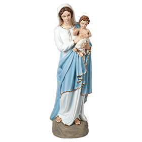 Statua Madonna e Bambino benedicente 85 cm fiberglass PER ESTERNO