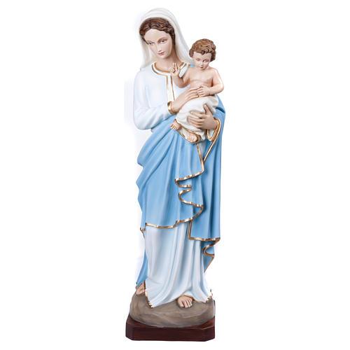 Statue of the Virgin Mary with Baby Jesus in fibreglass 100 cm for EXTERNAL USE 1