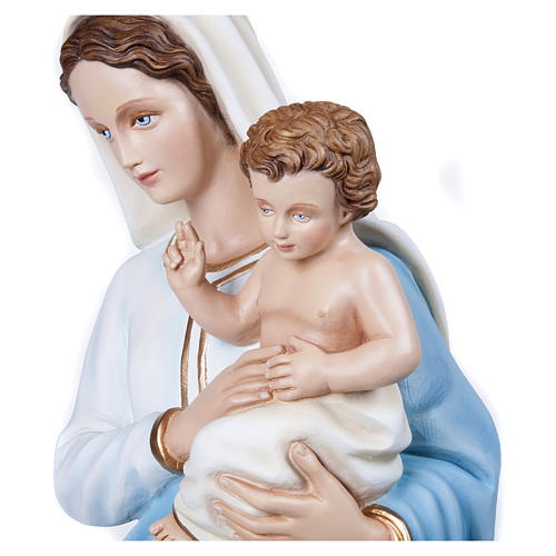 Statue of the Virgin Mary with Baby Jesus in fibreglass 100 cm for EXTERNAL USE 5