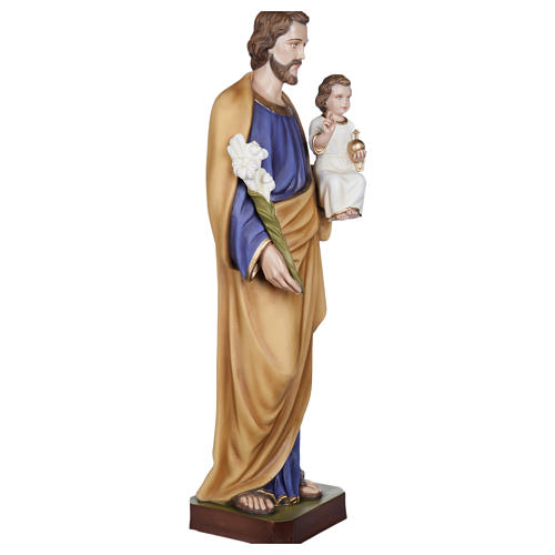 Statue of St. Joseph with Baby Jesus in fibreglass 100 cm for EXTERNAL USE 7