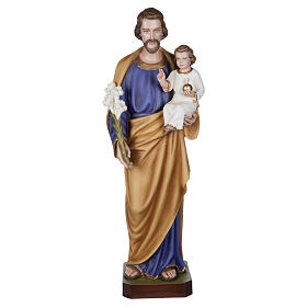 Estatua San José con Niño fibra de vidrio 100 cm PARA EXTERIOR