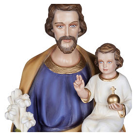 Saint Joseph with Child Jesus Blessing Statue in Fiberglass 100 cm FOR OUTDOORS