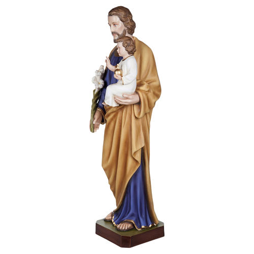 Saint Joseph with Child Jesus Blessing Statue in Fiberglass 100 cm FOR OUTDOORS 4